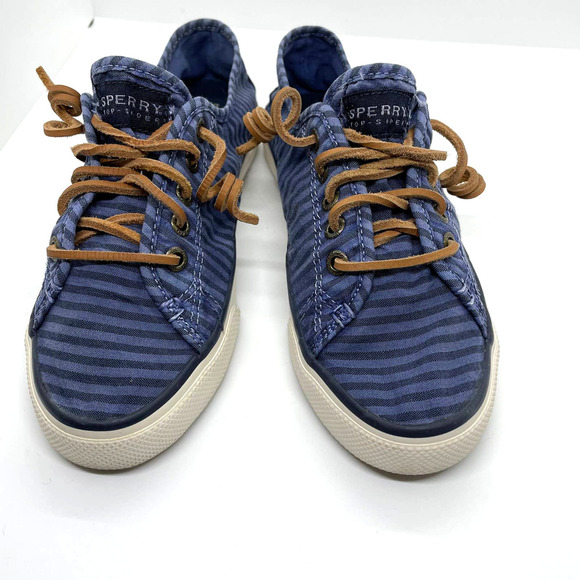 Sperry Women's Seacoast Stripe Sneaker Blue 6.5 - Picture 1 of 9